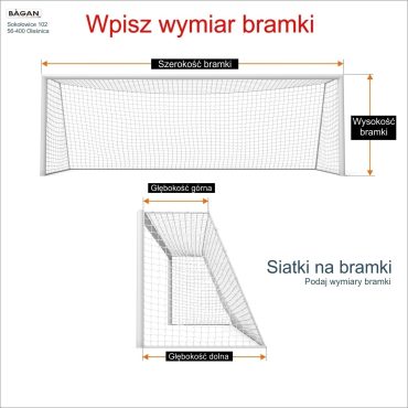 Siatki na bramki - siatka na wymiar - podaj wymiary bramki