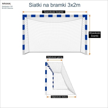 Siatki na bramki 3x2m - podaj wymiary bramki