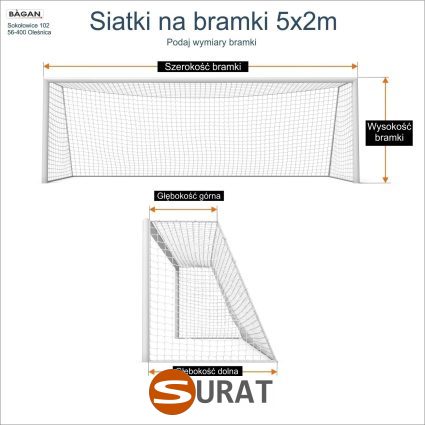Siatki na bramki 5x2 - siatka na wymiar