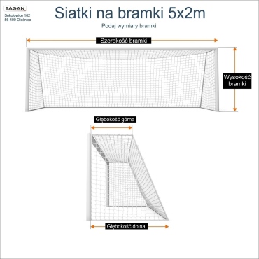 Siatki na bramki 5x2 - siatka na wymiar