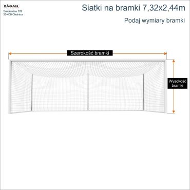 Siatki na bramki - 7,32x2,44m - podaj wymiary bramki