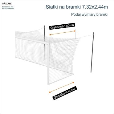 Siatki na bramki - 7,32x2,44m - podaj wymiary bramki