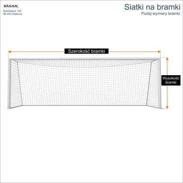 Siatki na bramki   Siatka na wymiar   Siatka bramkarska   Oczko siatki 8x8cm   Grubość siatki 5mm