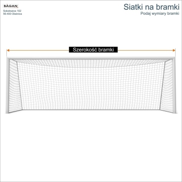 Siatki na bramki   Siatka na wymiar   Siatka bramkarska   Oczko siatki 4,5x4,5cm   Grubość siatki 3mm