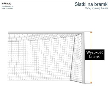 Siatki na bramki   Siatka na wymiar   Siatka bramkarska   Oczko siatki 4,5x4,5cm   Grubość siatki 5mm