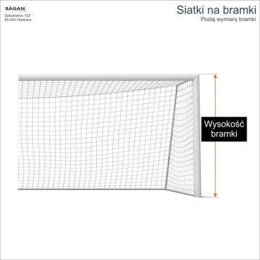 Siatki na bramki   Siatka na wymiar   Siatka bramkarska   Oczko siatki 1x1cm   Grubość siatki 2mm