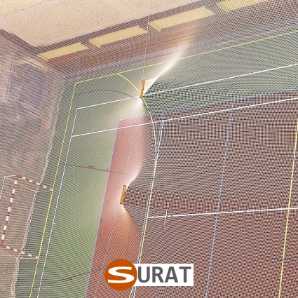 Piłkochwyt 4m wysokości   Siatka oczko 4,5x4,5cm   Grubość siatki 4mm