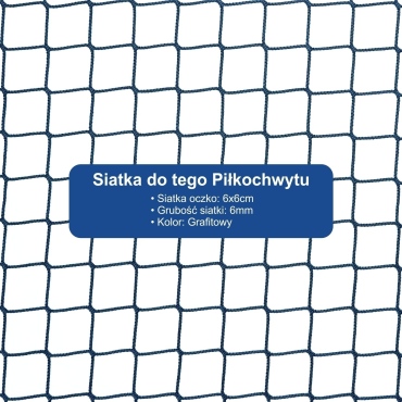 Piłkochwyt 4m wysokości   Siatka oczko 6x6cm   Grubość siatki 4mm