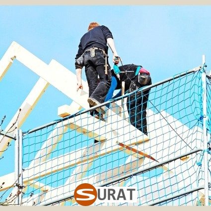 Siatka budowlana z polipropylenu o oczku 1x1 cm — Ochronna siatka materiałowa o grubości 2mm — Do zabezpieczania i ochrony podczas prac remontowych, sklep Surat