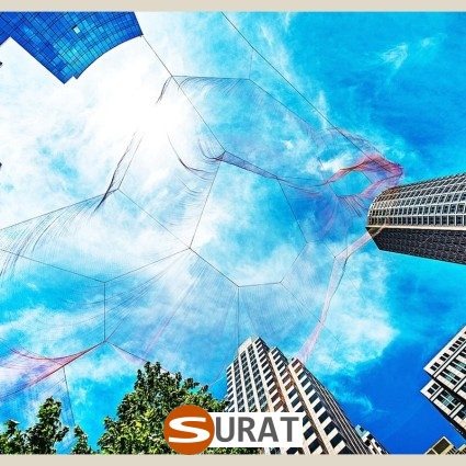   Surat - Siatka z Wystrojem śnian na wymiar, polipropylenowa, zielona lub grafitowa, 4mm, oczka 6x6cm dopasowana do twoich wymiarów. 