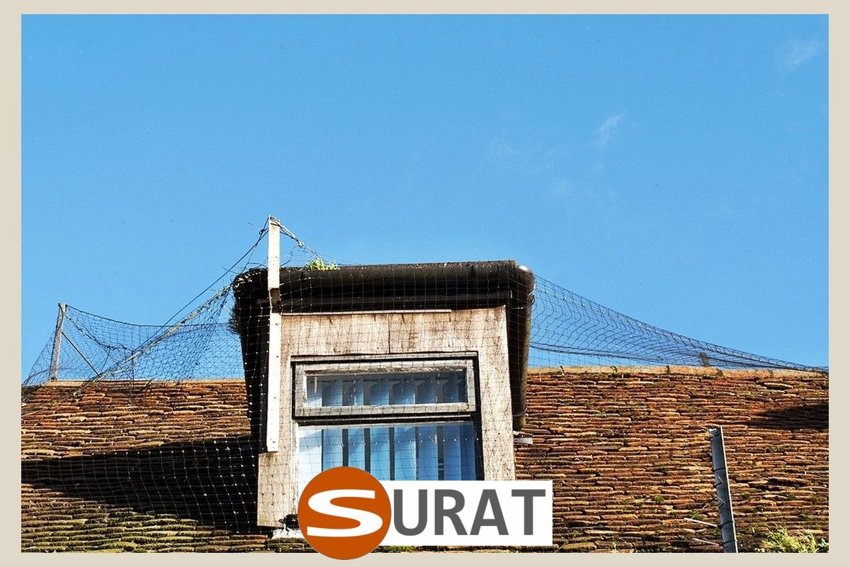  Surat - Siatka na stare dachy z polipropylenu 2mm, w oczku 2x2cm, dostępna na twoje wymiary w wybranym kolorze. 