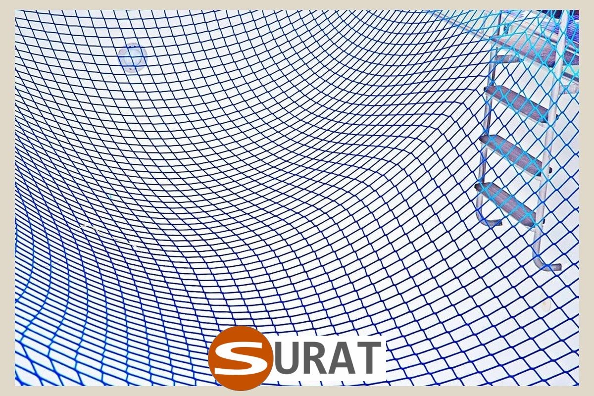  Surat - Siatka na basen pod wymiar, wykonana z polipropylenu o oczku 1x1 cm, w szarym lub czarnym kolorze, dopasowana do twoich potrzeb. 
