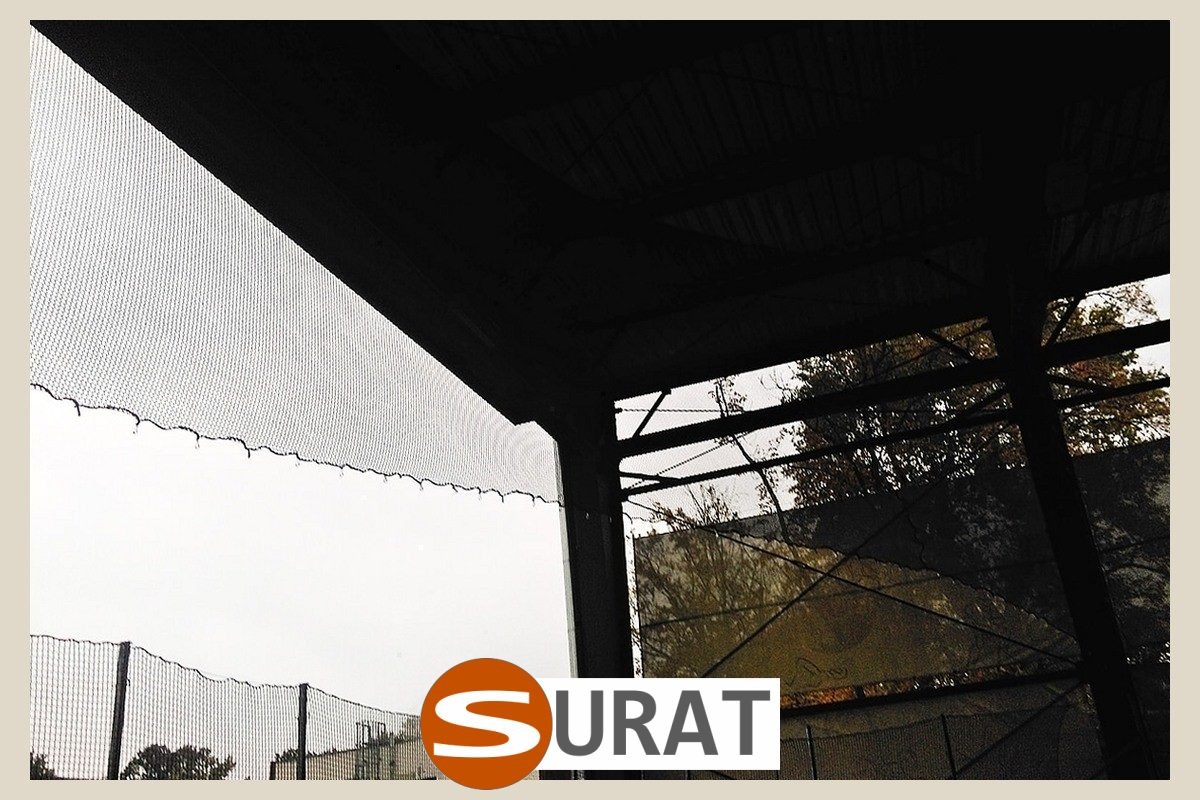  Surat - Zadaszenie z siatki placu na twój wymiar z siatki PP 5mm w oczku 10x10cm w kolorze zielonym lub czarnym 