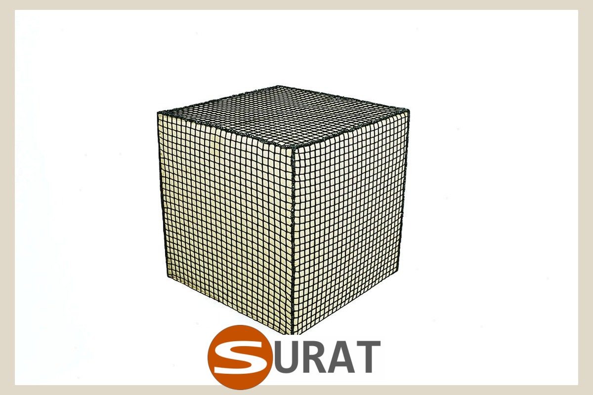  Surat - Siatka na pakę z polipropylenu, 5mm grubości, w kolorach zielonym lub szarym, o oczkach 8x8cm, przygotowana na twój wymiar 